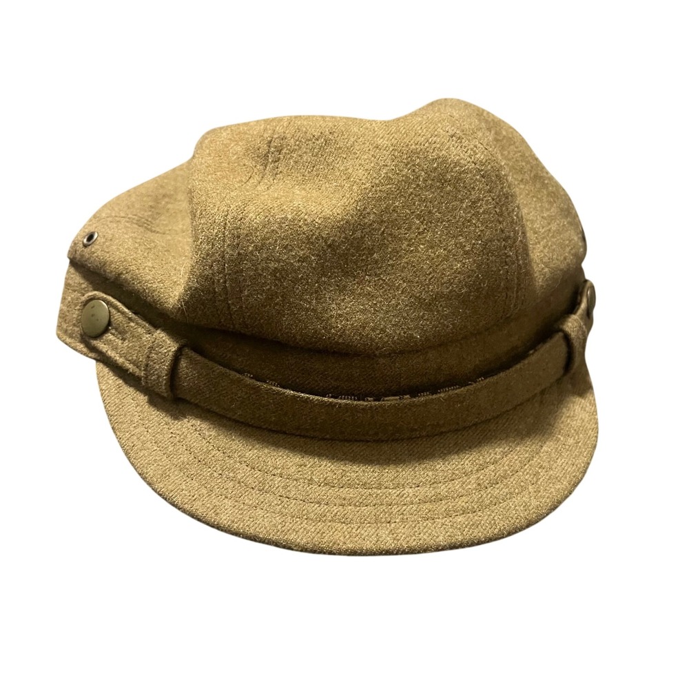 RRL Double RL Ralph Lauren Wool Blend‎ Newsboy Cap Olive Green Plaid Lined OSFA